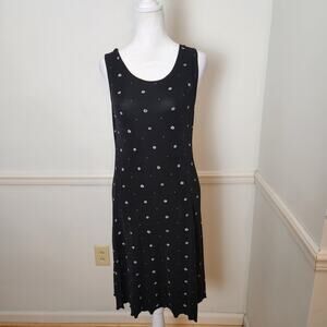 Vtg Y2K Kathy Lee Dress Sz Small Women Slinky Floral Black Dark Coquette Cottage